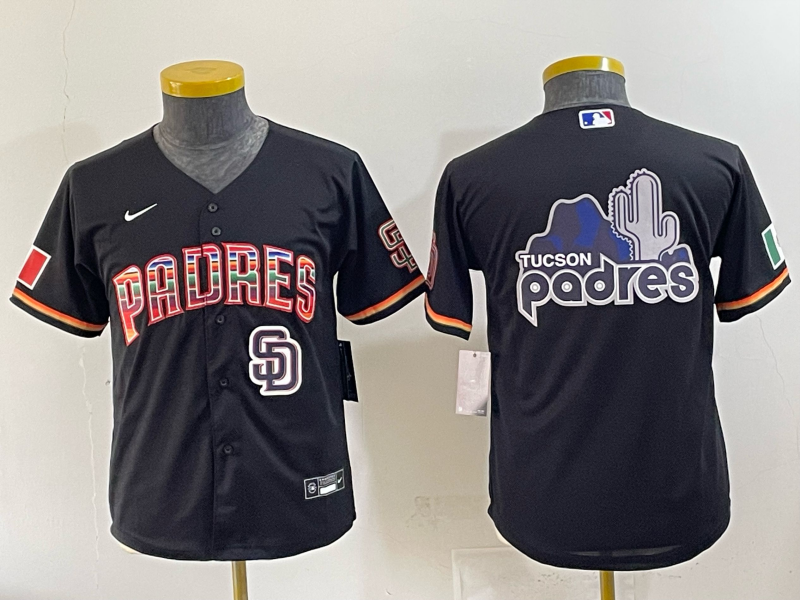 Youth San Diego Padres blank black Nike 2025 MLB Jersey 0086->youth mlb jersey->Youth Jersey